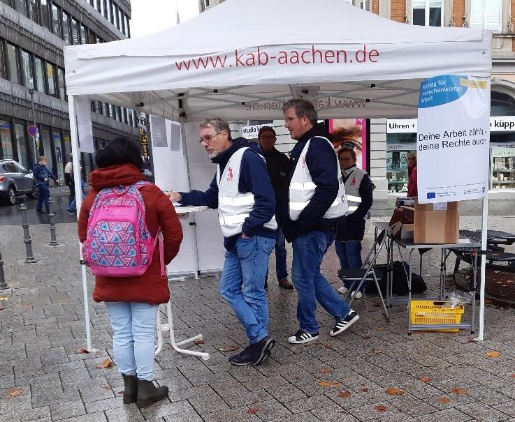 Aktion „Deine Arbeit zählt – deine Rechte auch“ am 7. Oktober 2025 in Aachen