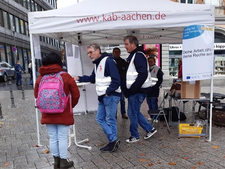 Aktion „Deine Arbeit zählt – deine Rechte auch“ am 7. Oktober 2025 in Aachen